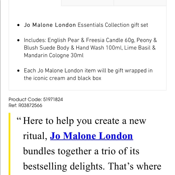 Jo Malone Essentials Collection Gift Set w/ FREE Samples - Picture 2 of 7